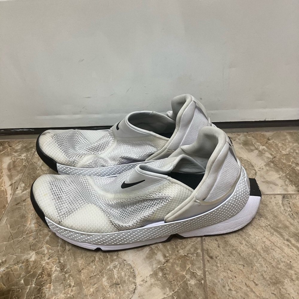 Nike White and Gray Slip-On Sneakers